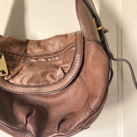 Fossil Y2K Fifty Four Slouchy Hobo Brown Leather Shoulder Bag - Picture 3 of 9